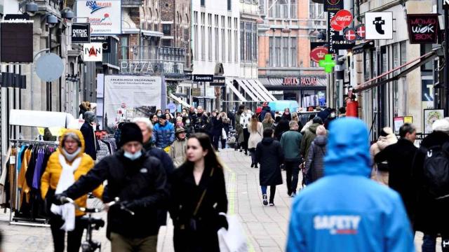 Un calle de Copenhague, capital de Dinamarca.