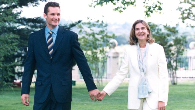 Iñaki Urdangarin y la infanta Cristina cuando anunciaron su boda.