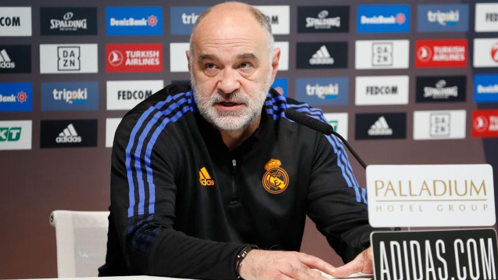 Pablo Laso, en un partido del Real Madrid de Baloncesto de Euroliga