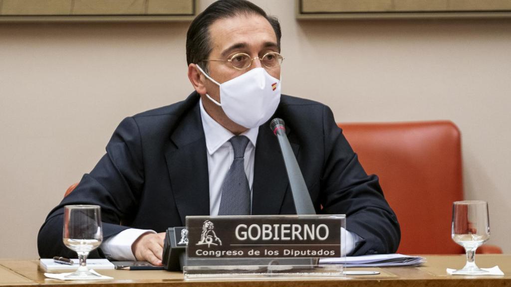 José Manuel Albares, ministro de Exteriores, este martes en el Congreso.