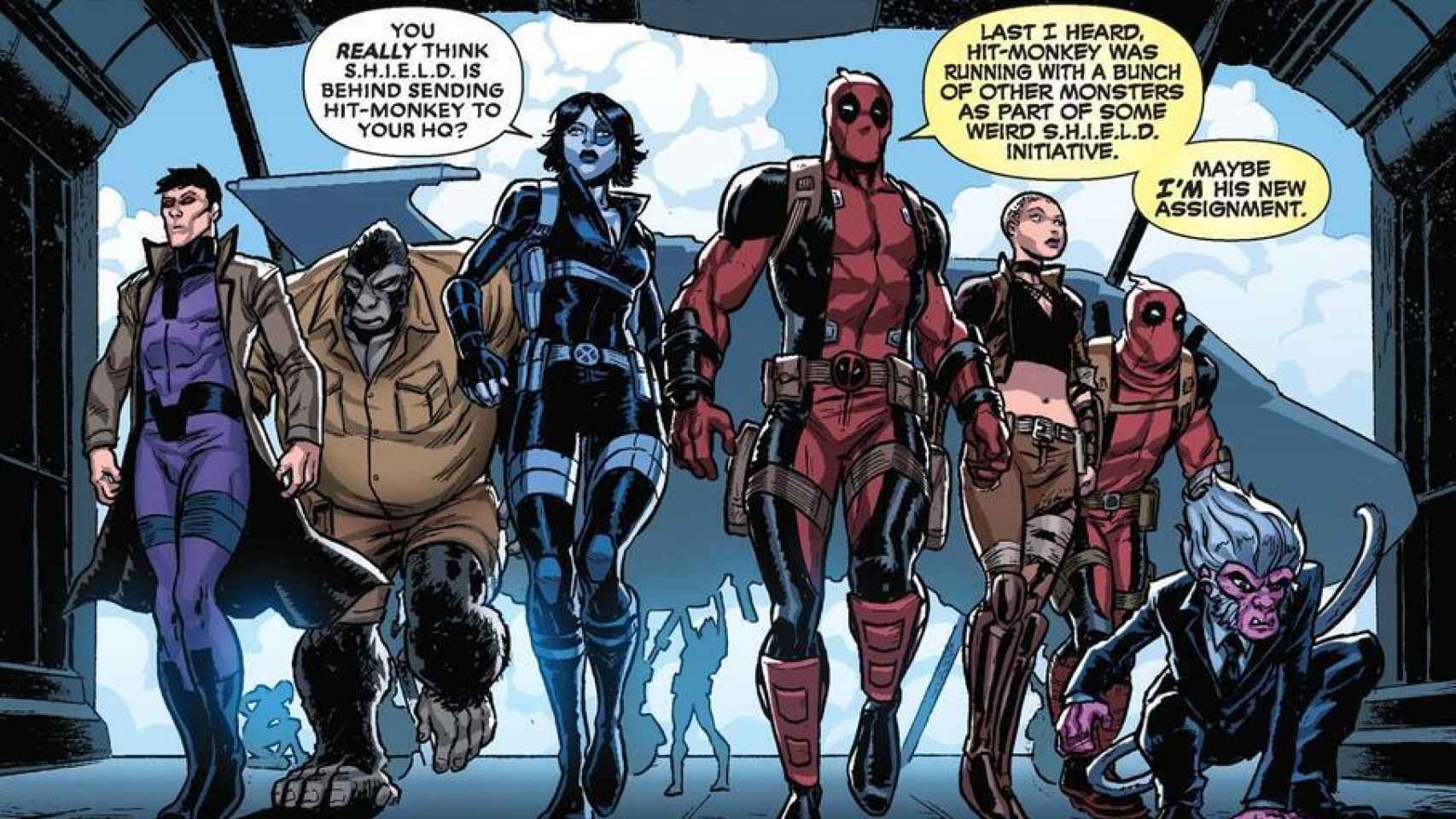 Hit-Monkey junto a Deadpool en uno de los cómics del antihéroe enmascarado.