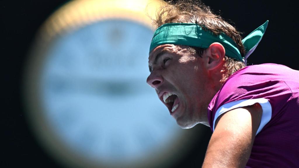 Nadal, durante el partido de cuartos de final del Abierto de Australia.