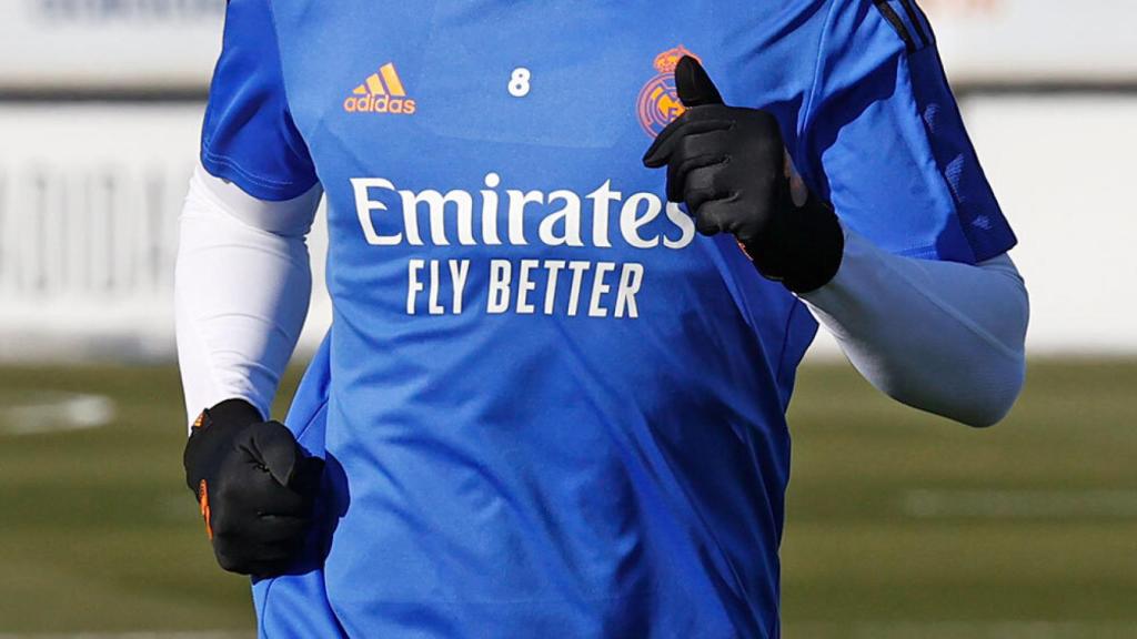 Toni Kroos, en un entrenamiento del Real Madrid en 2022