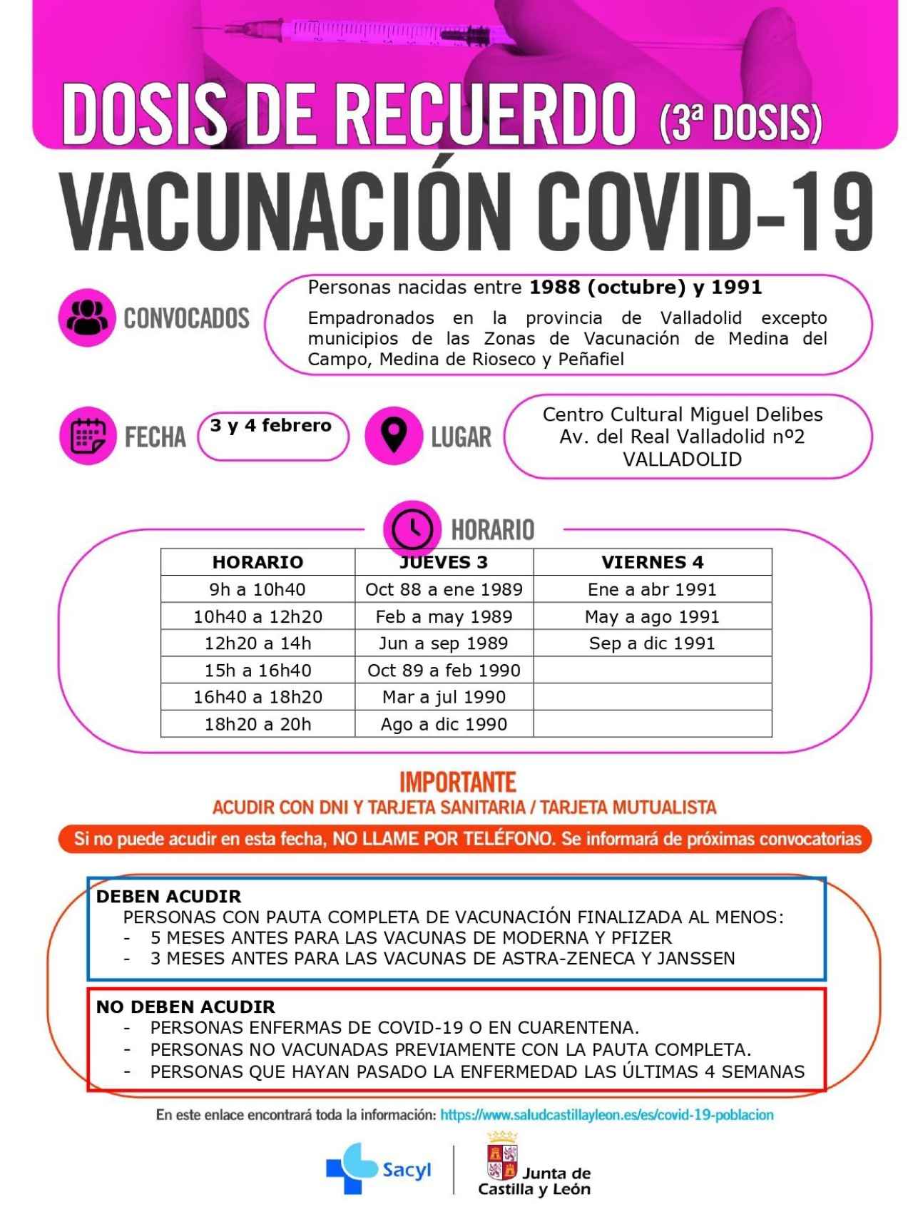 Valladolid vacunacion 89-91 junta