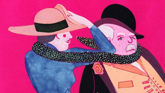 Leopold y Molly Bloom ilustrados por Eduardo Arroyo  para la edición de Galaxia Gutenberg