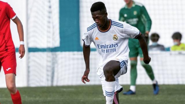 Diby Keita durante un partido con el Juvenil A del Real Madrid