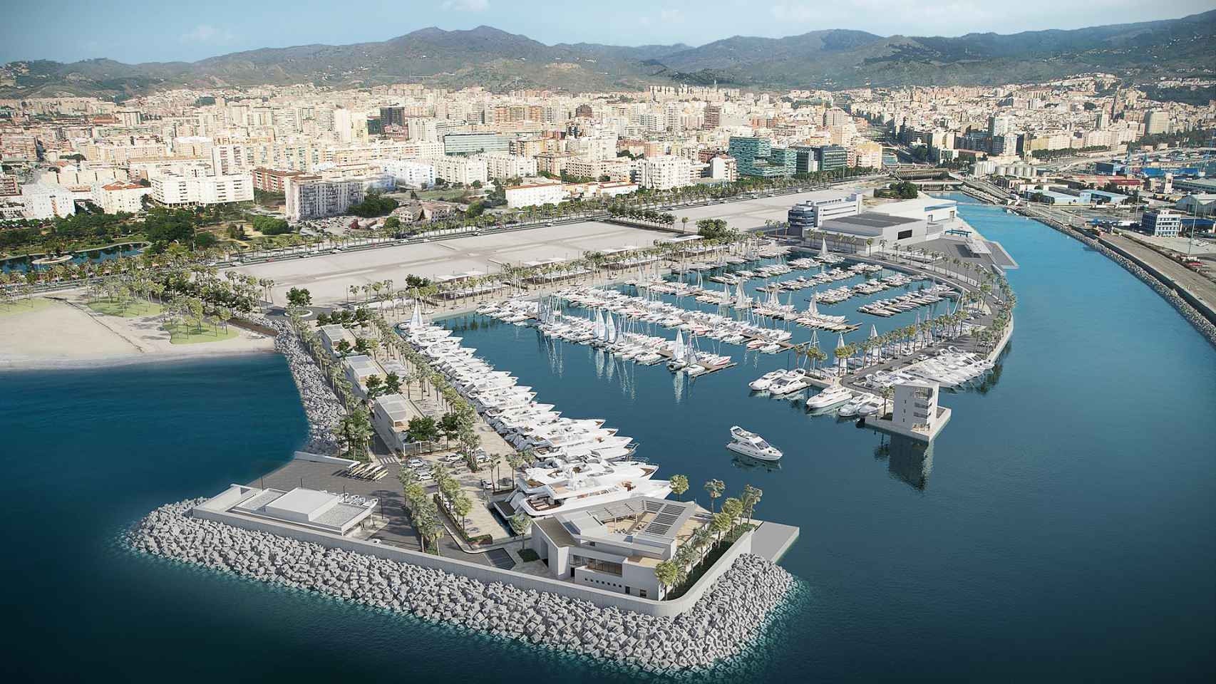 Así será la marina deportiva de San Andrés, en Málaga.