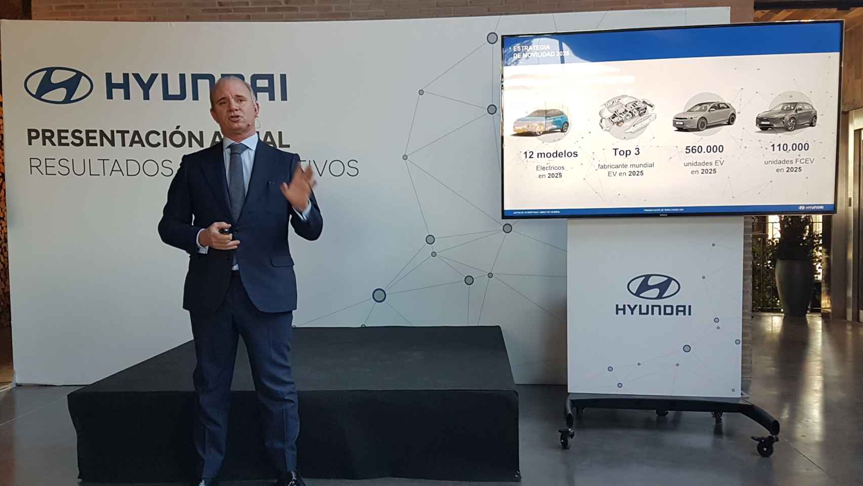 Leopoldo Satrústegui, director general de Hyundai en España, durante su presentación.