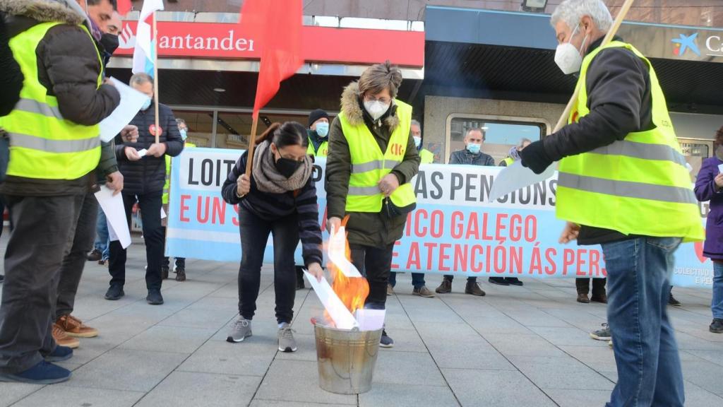 Protesta convocada por la CIG contra la reforma laboral.