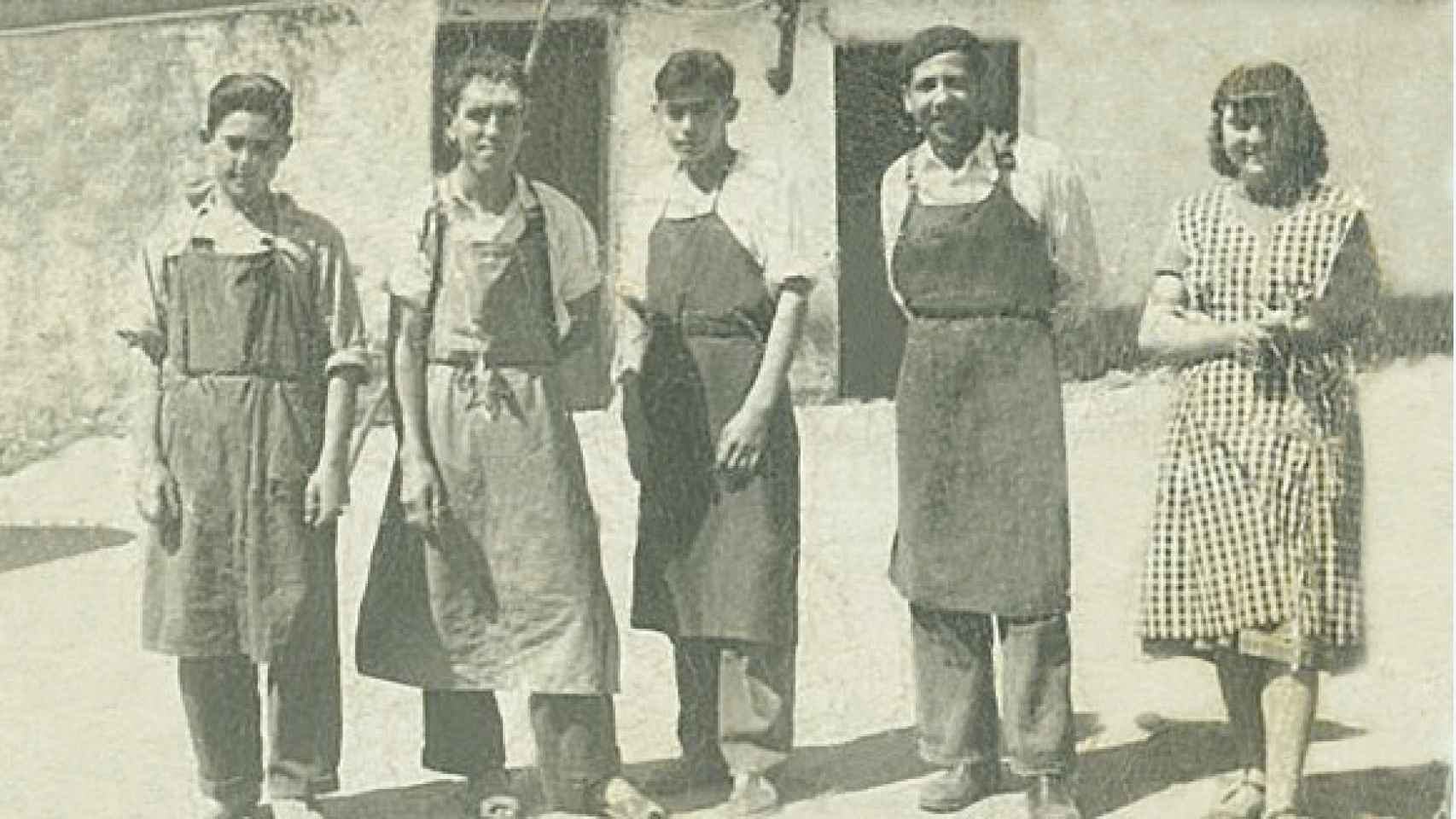 Una imagen de archivo de los primeros trabajadores de Joma en 1965.
