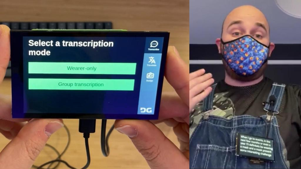 Subtítulos portátiles para personas sordas cuando llevas mascarilla