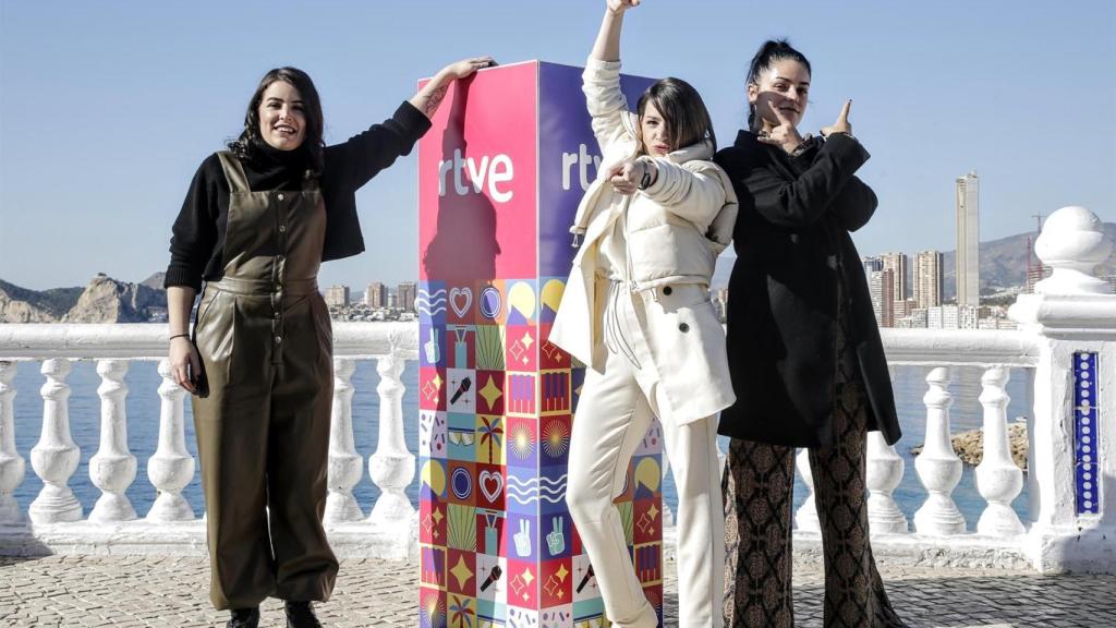 Tanxugueiras posan en una rueda de prensa tras la celebración de la segunda semifinal del Benidorm Fest 2022