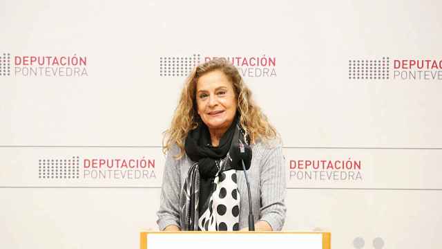 Carmela Silva en la rueda de prensa tras el Pleno provincial.