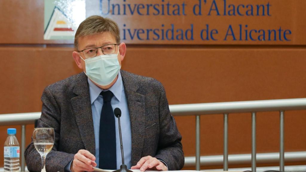 Ximo Puig, en el acto de este viernes en la Universidad de Alicante.