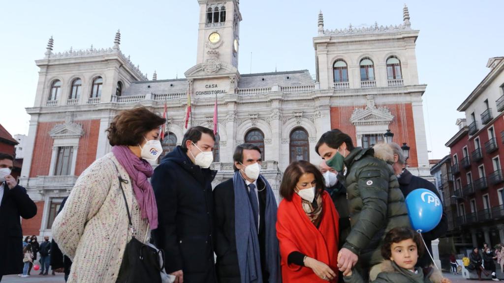 José María Aznar visita Valladolid junto al candidato del PP a la Presidencia de la Junta, Alfonso Fernández Mañueco