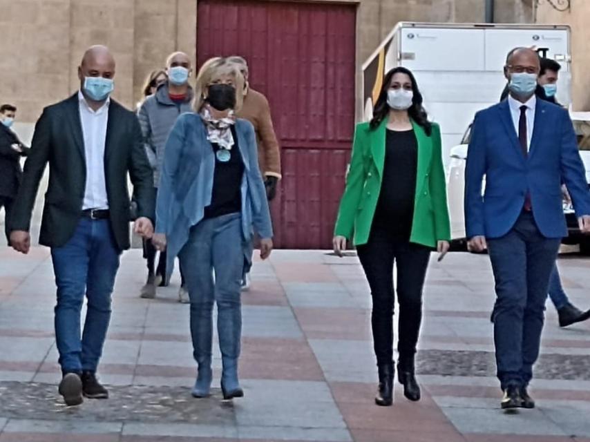 David Castaño, Verónica Casado, Inés Arrimadas y Luis Fuentes, en Salamanca