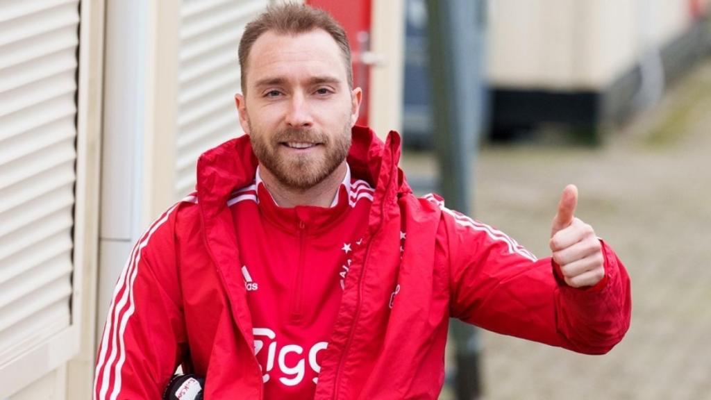 Christian Eriksen, durante un entrenamiento reciente con el Ajax.