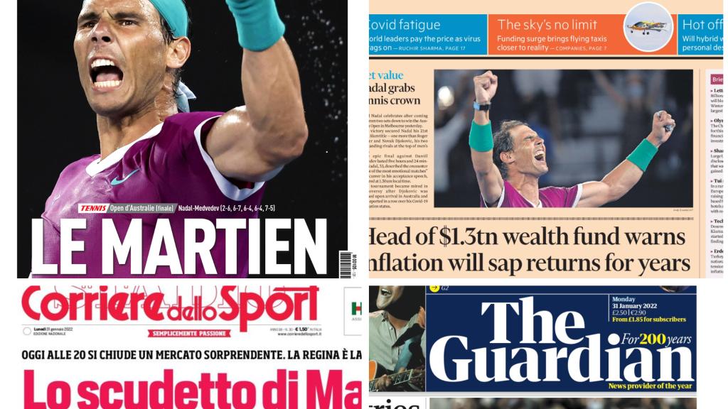 Las portadas internacionales, este lunes, destacando la victoria de Rafa Nadal.