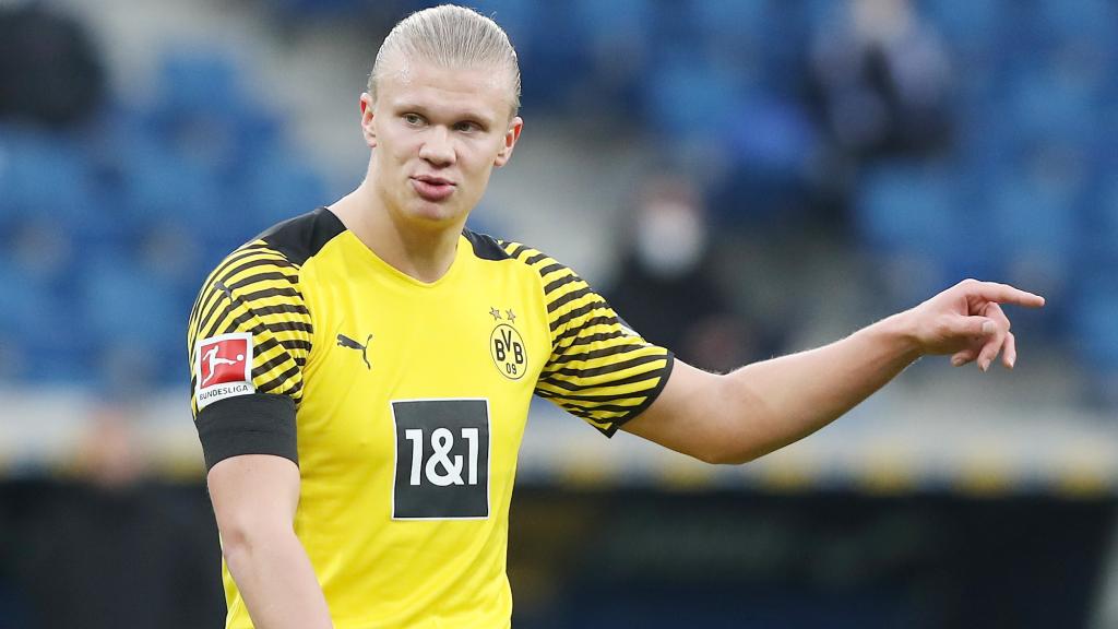 Erling Haaland, en un partido del Borussia Dortmund en la temporada 2021/2022