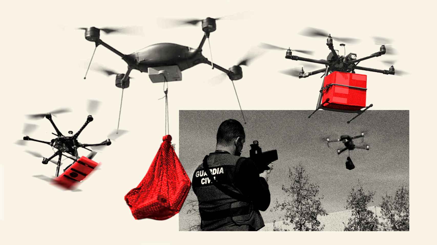 Los narcodrones se vienen arriba: hachís y móviles para presos y controlar  a la Guardia Civil