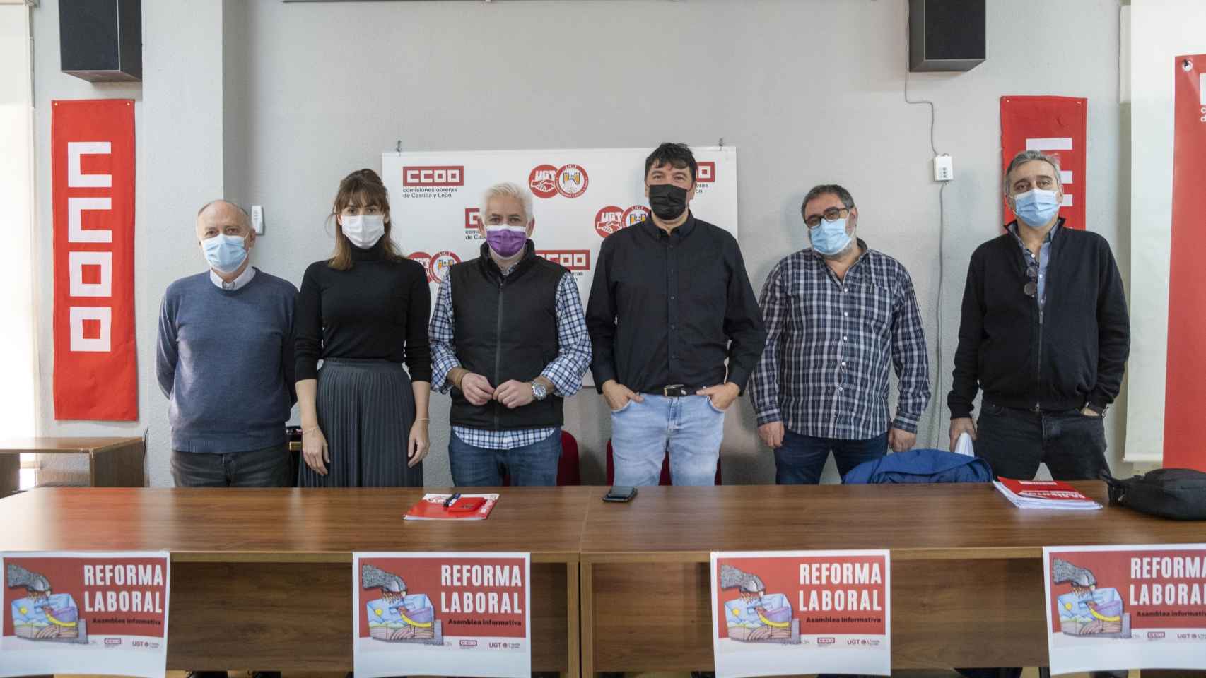Comparecencia de UGT y CCOO en Salamanca para defender la reforma laboral./ ARRANZ.ICAL