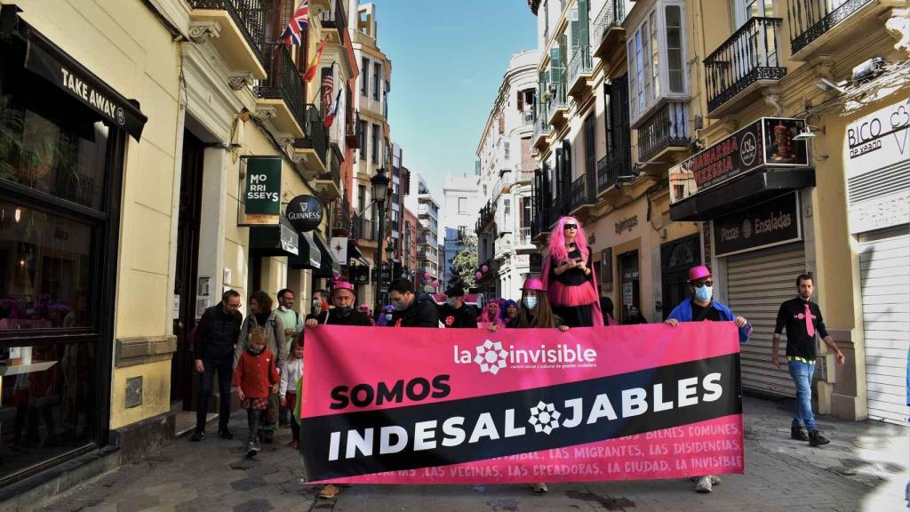 Una imagen de la última manifestación de la Casa Invisible.