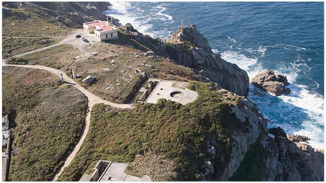 Vista aérea de las baterías militares.