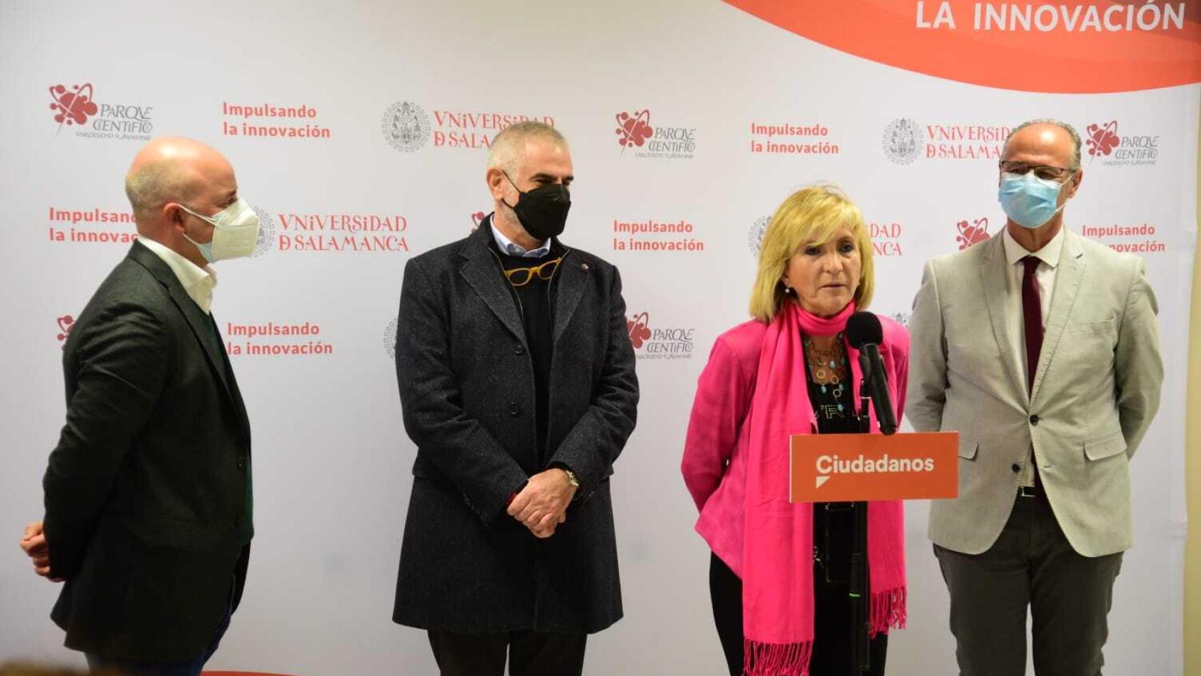 Acto electoral de Cs con Luis Fuentes, Carlos Carrizosa y Verónica Casado en Salamanca