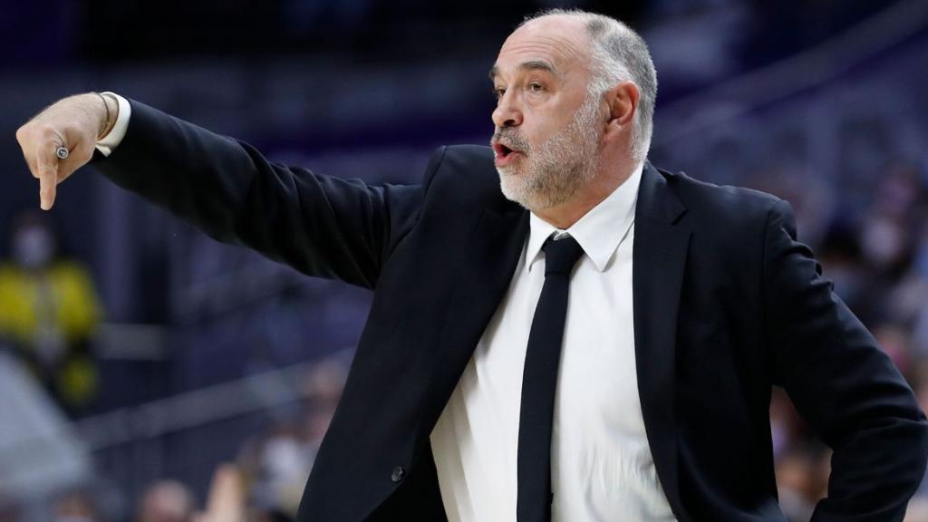 Pablo Laso, en un partido del Real Madrid de Baloncesto en la temporada 2021/2022