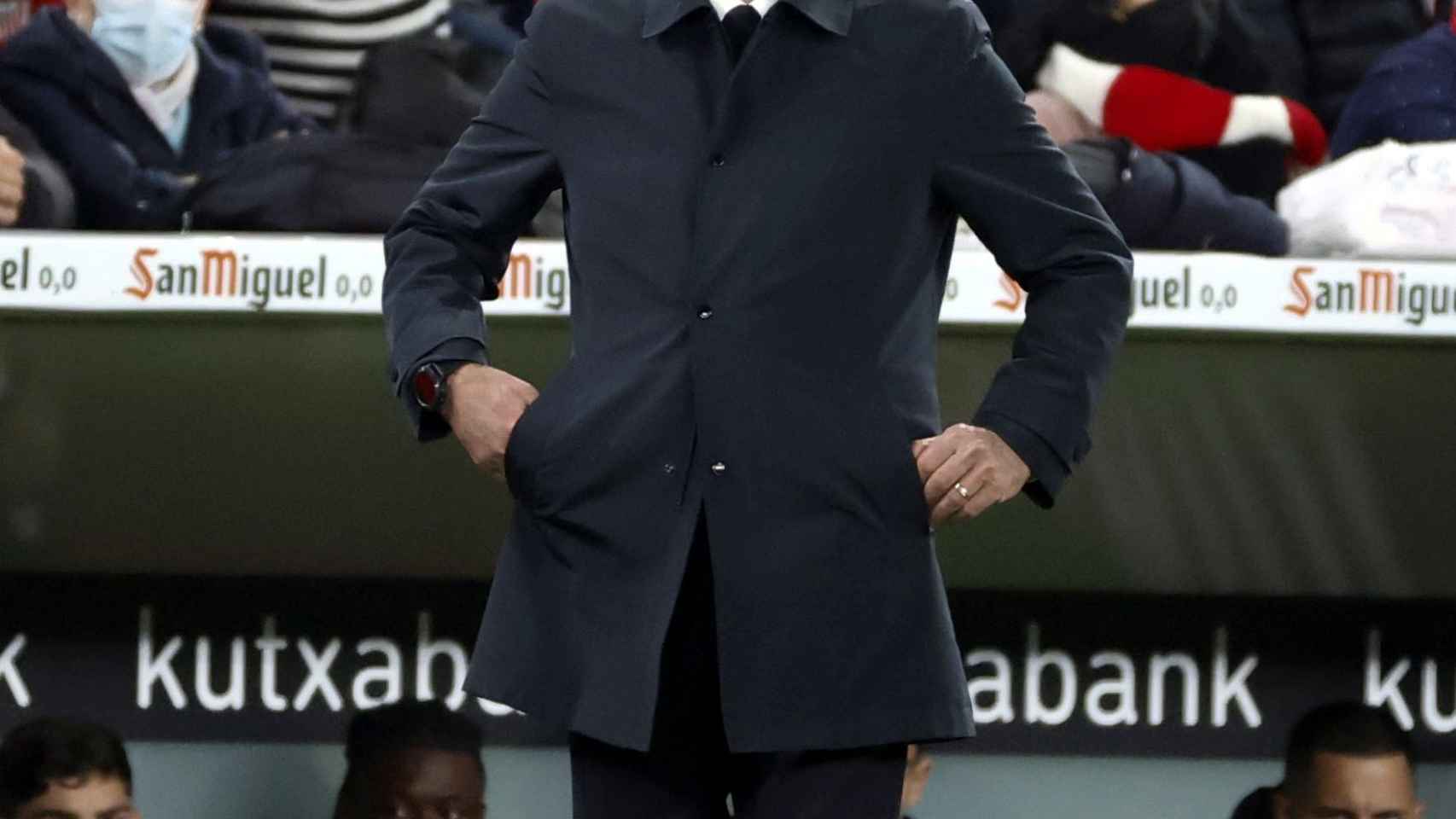 Carlo Ancelotti, durante el Athletic Club - Real Madrid de Copa del Rey