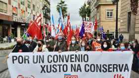 Manifestación en Vigo de los trabajadores del sector de la conserva.