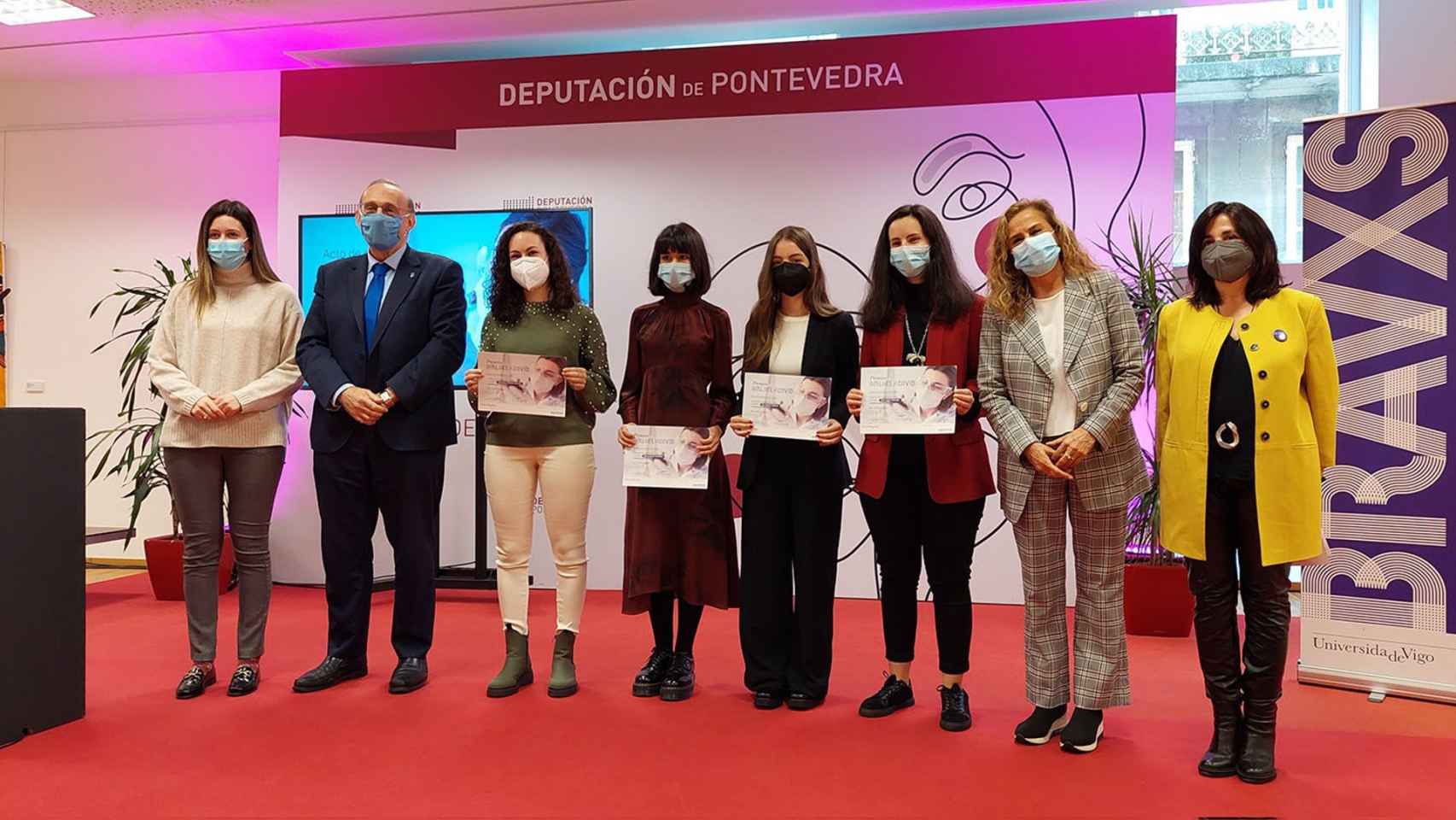 Entrega de premios de la II edición del certamen GirlGeek Covid, que impulsan la Universidad de Vigo y la Diputación de Pontevedra.