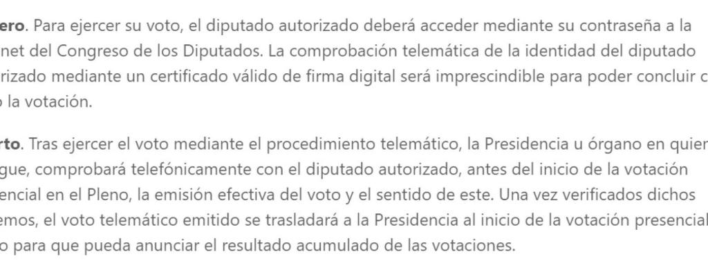 Fragmento de la resolución aprobada por la Mesa del Congreso en 2012.