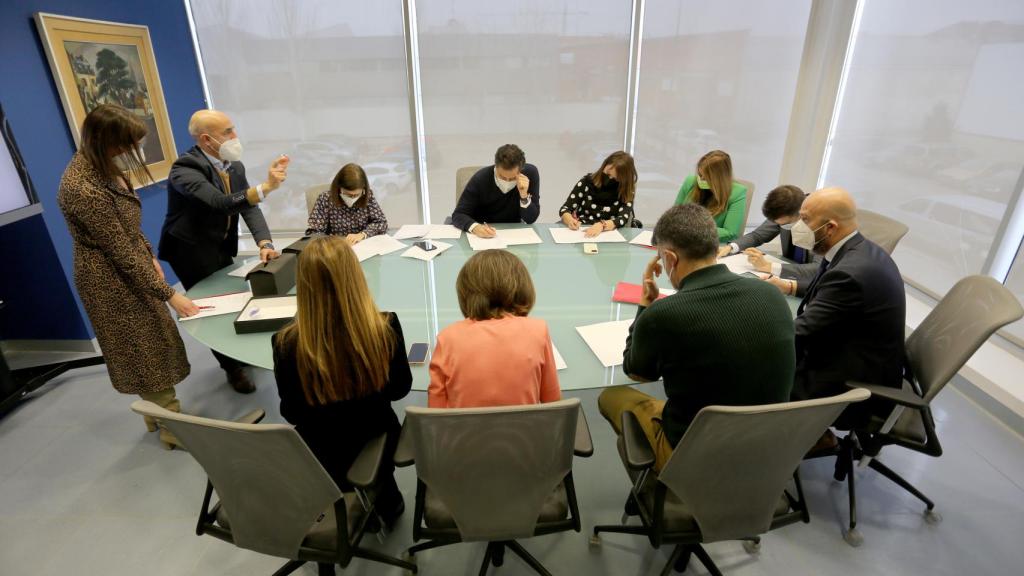 Sorteo de los turnos del debate celebrado en la sede de RTVCyL