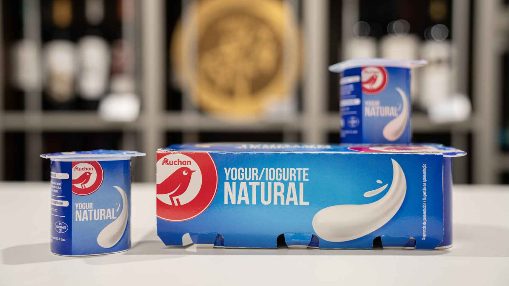 Los yogures naturales de Auchan, la marca blanca de Alcampo.