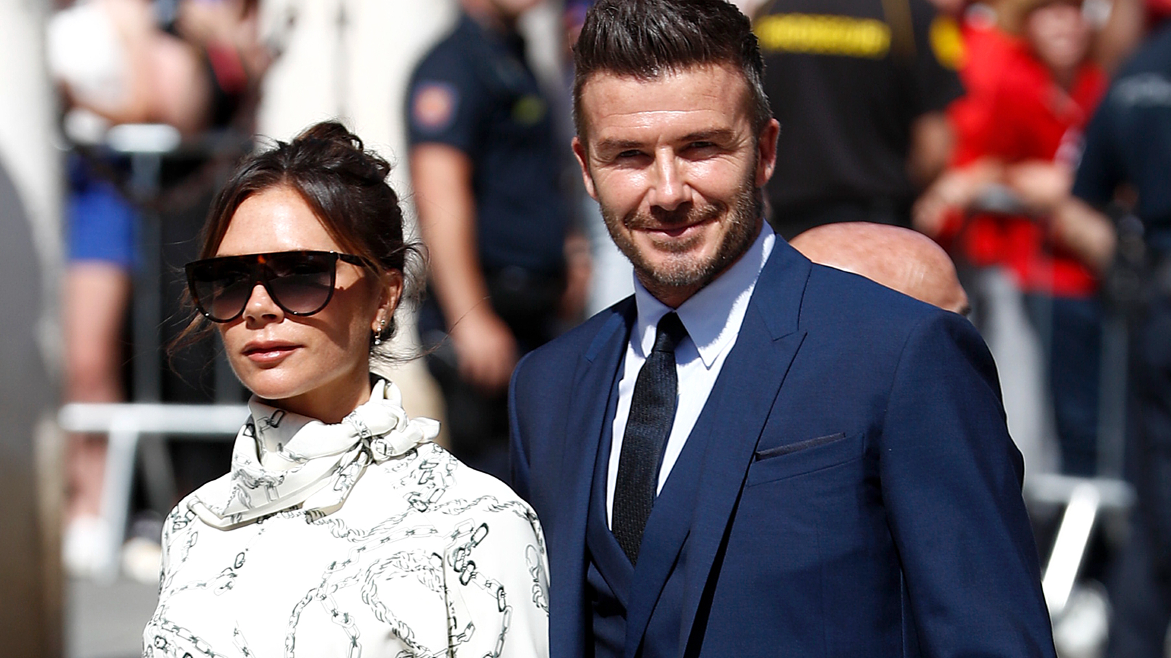 Victoria y David Beckham, en la boda de Pilar Rubio y Sergio Ramos.