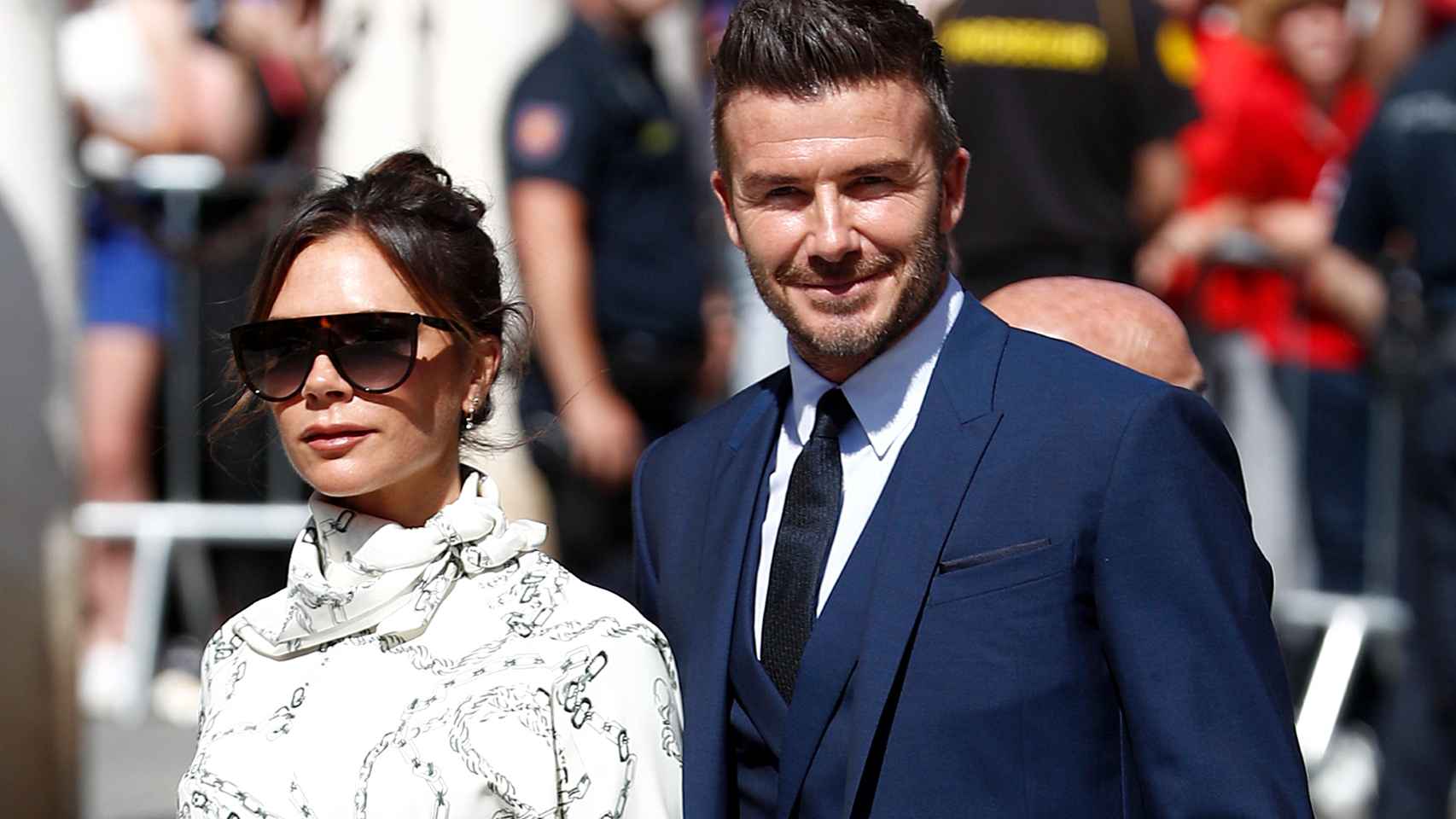 Victoria y David Beckham, en la boda de Pilar Rubio y Sergio Ramos.