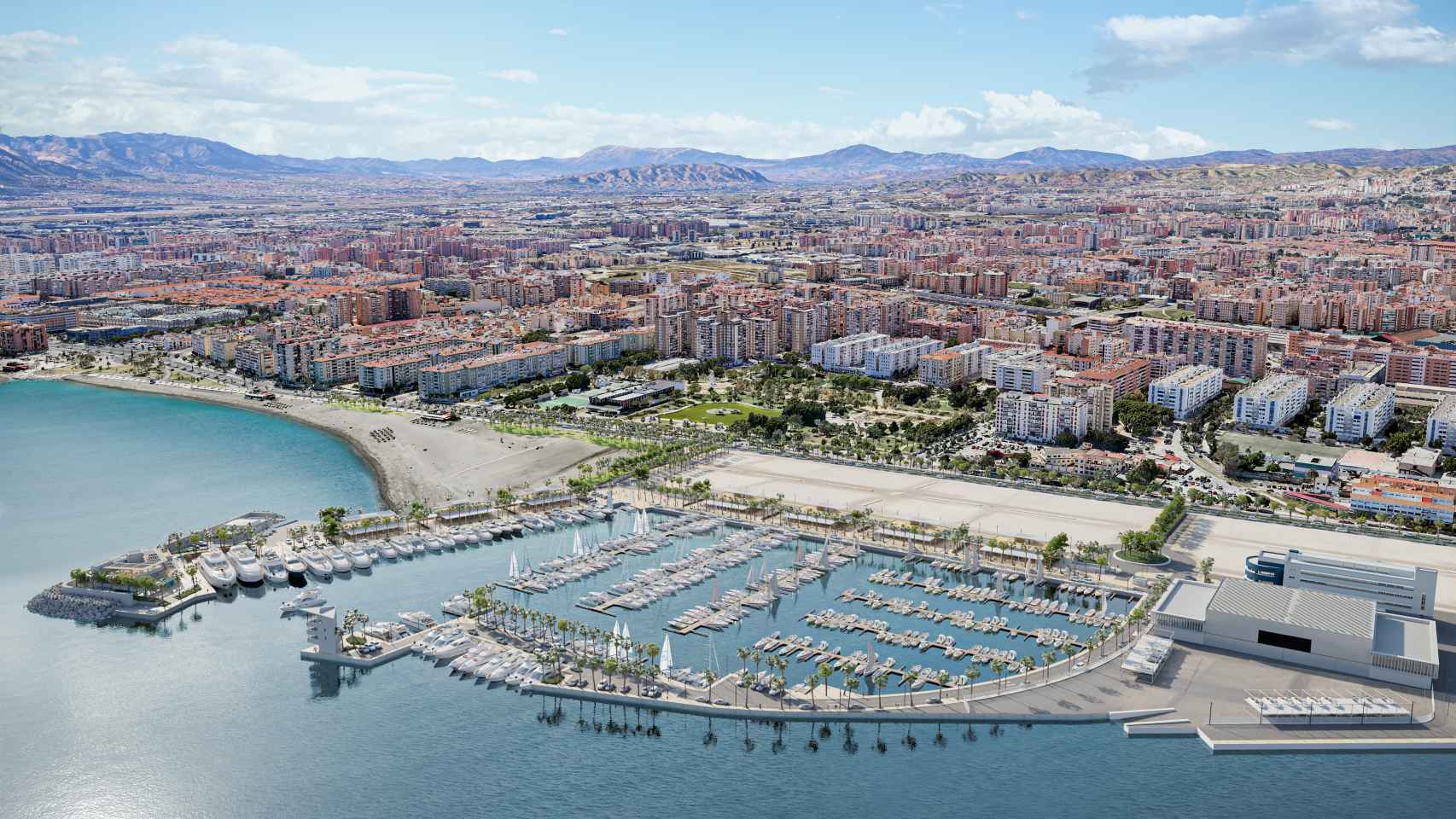 Diseño de la nueva marina de San Andrés, en el puerto de Málaga.