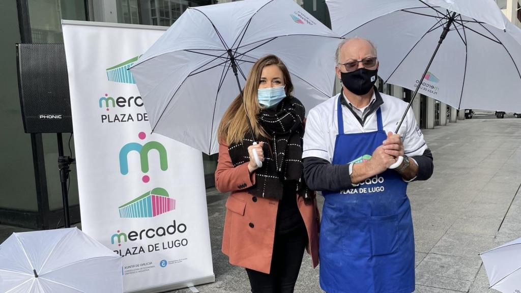 Presentación de la campaña ‘Mójate por el comercio local’ de la plaza de Lugo.