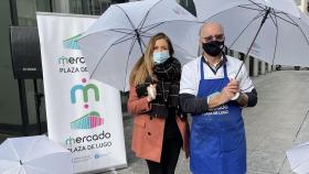 Presentación de la campaña ‘Mójate por el comercio local’ de la plaza de Lugo.