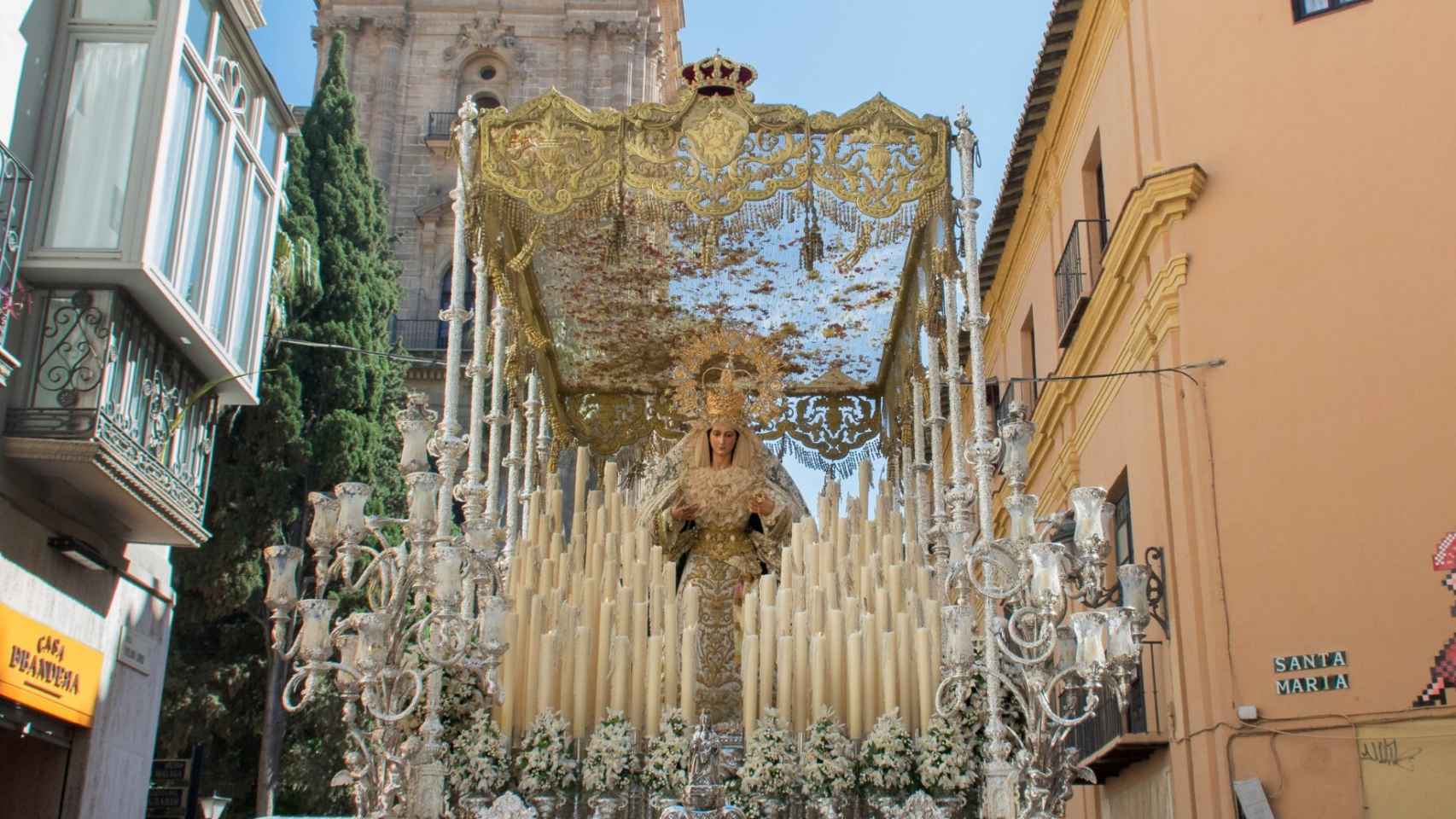 La Virgen del Amparo, durante la Semana Santa de 2019.