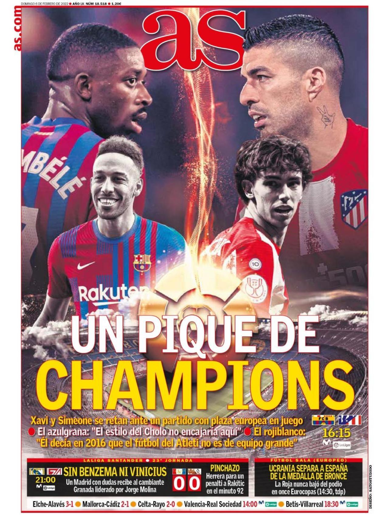 La portada del diario AS (06/02/2022)