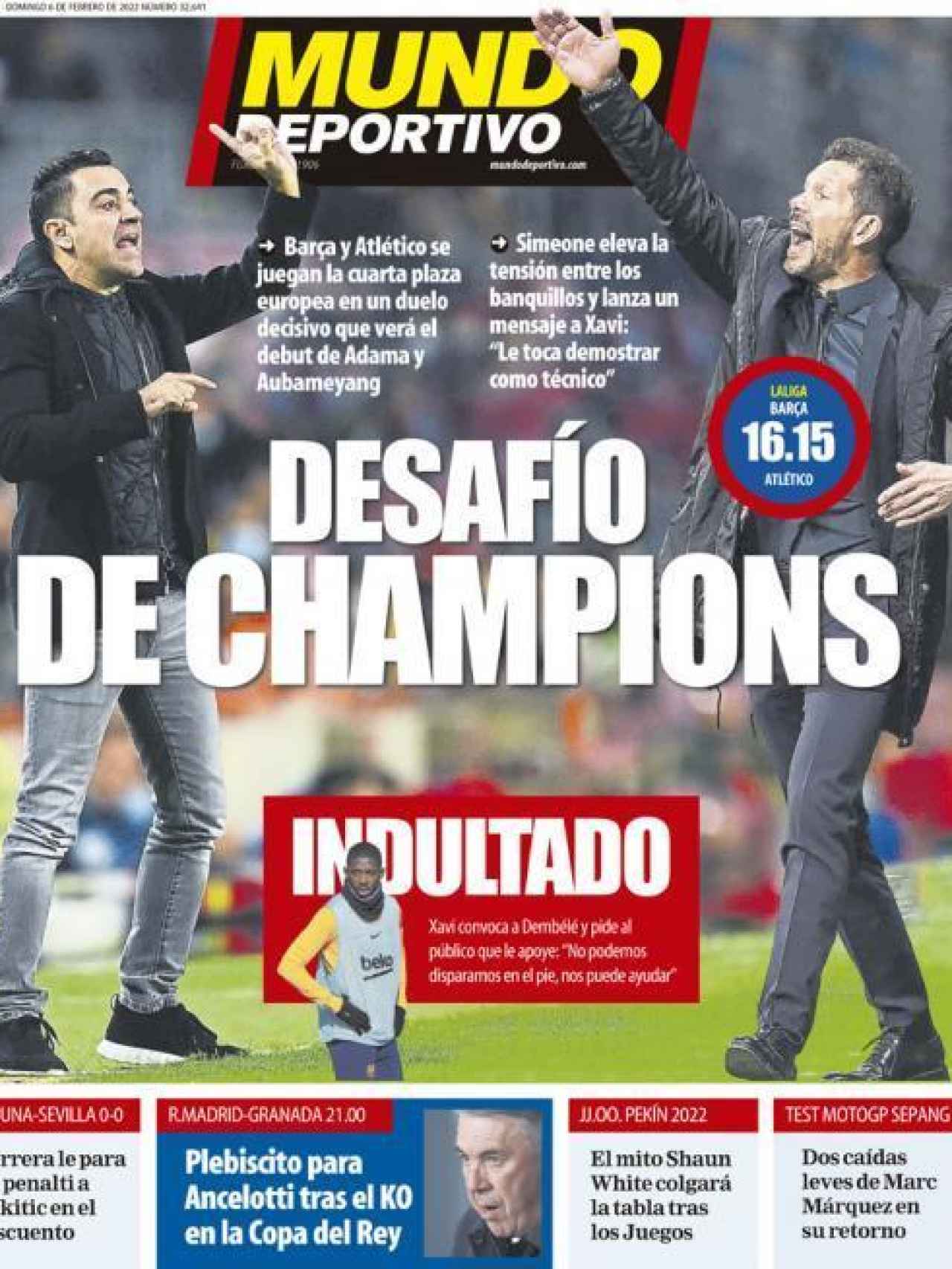 La portada del diario Mundo Deportivo (06/02/2022)