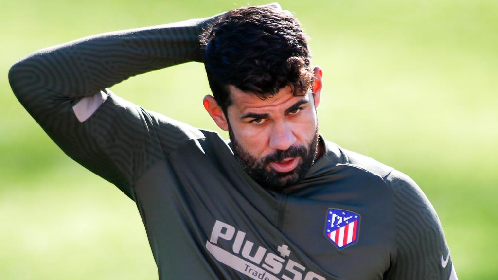 Diego Costa, en un entrenamiento con el Atlético de Madrid durante su última etapa.