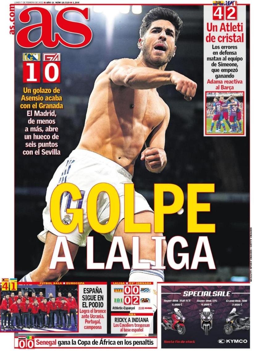 La portada del diario AS (07/02/2022)