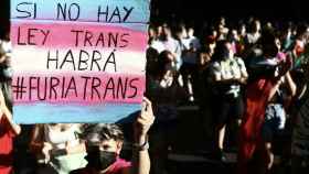 Manifestación a favor de la ley trans.