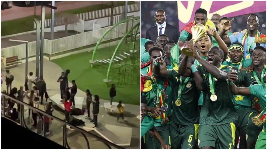 Decenas de senegaleses de A Coruña celebraron en las Conchiñas la victoria en la Copa África