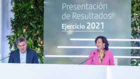 Ana Botín, presidenta de Santander, y José Antonio Álvarez, consejero delegado del banco, durante la presentación de resultados.