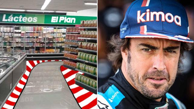 La imagen viral y Fernando Alonso en un fotomontaje.