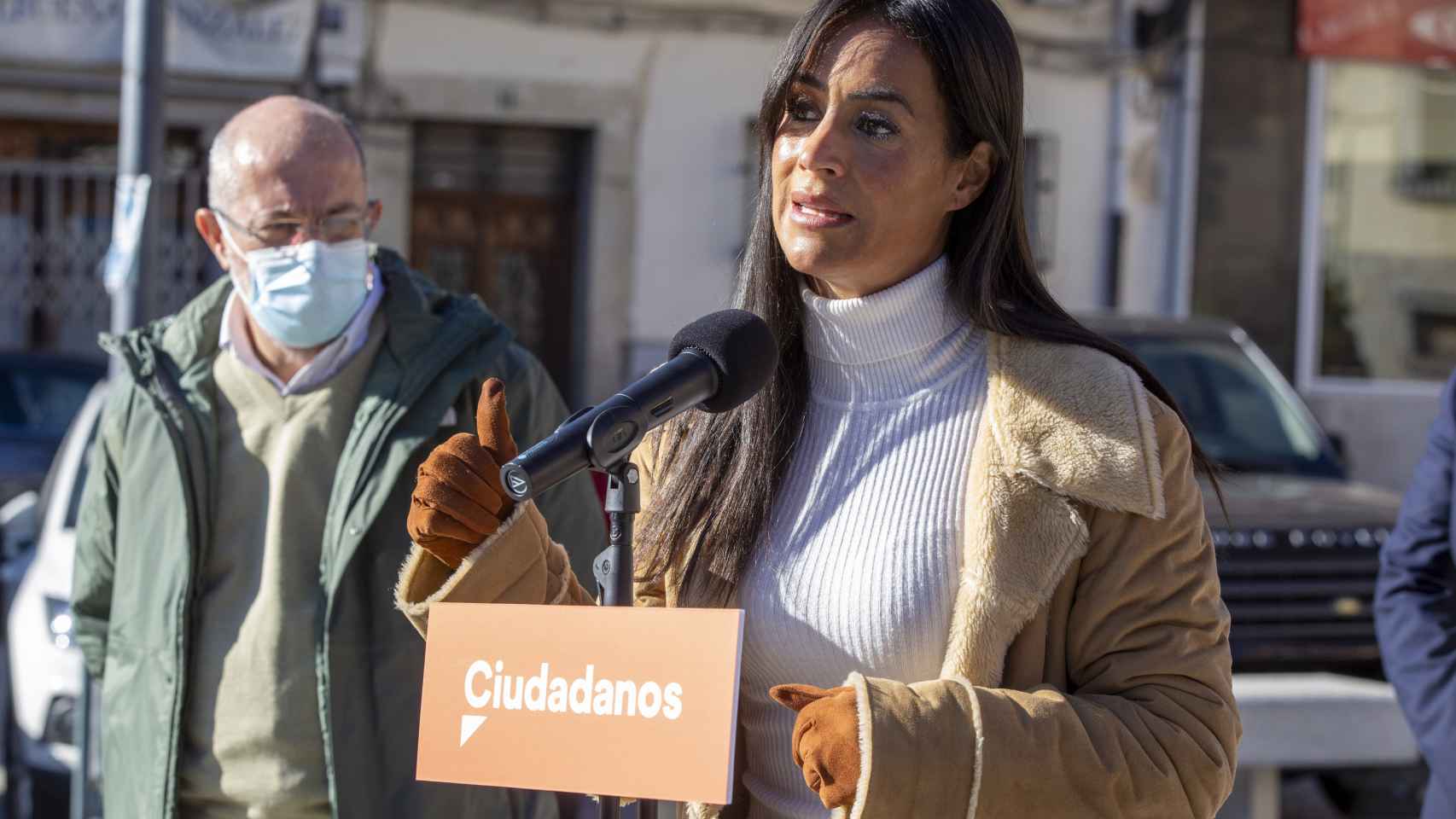 La vicealcaldesa de Madrid, Begoña Villacís, en uno de los mítines de esta campaña electoral en Castilla y León